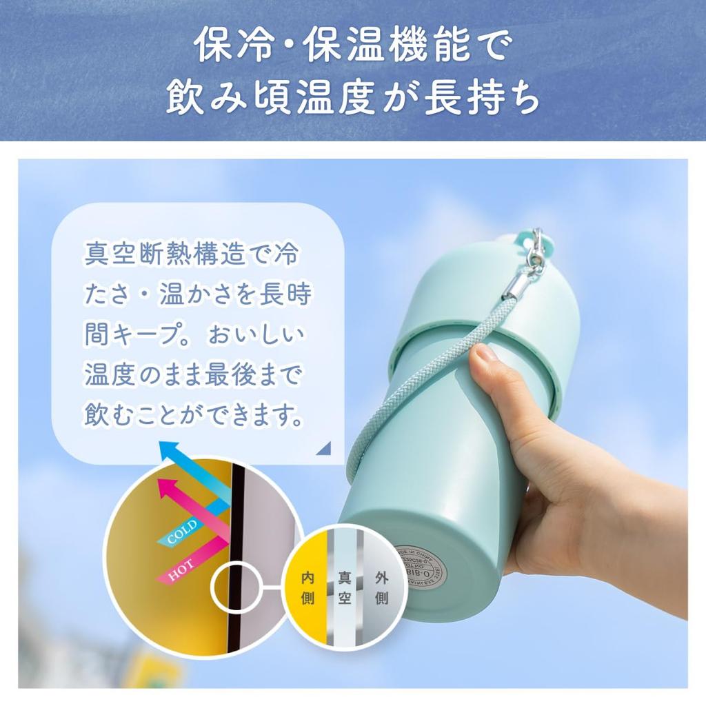 Atlas Plastic Bottle Keeps Water Bottles Cold or Vacuum with 2-Piece Holder, Hot, 500ml/650ml Capacity, Insulated, Strap, Bottle-in-Bottle, Purple,