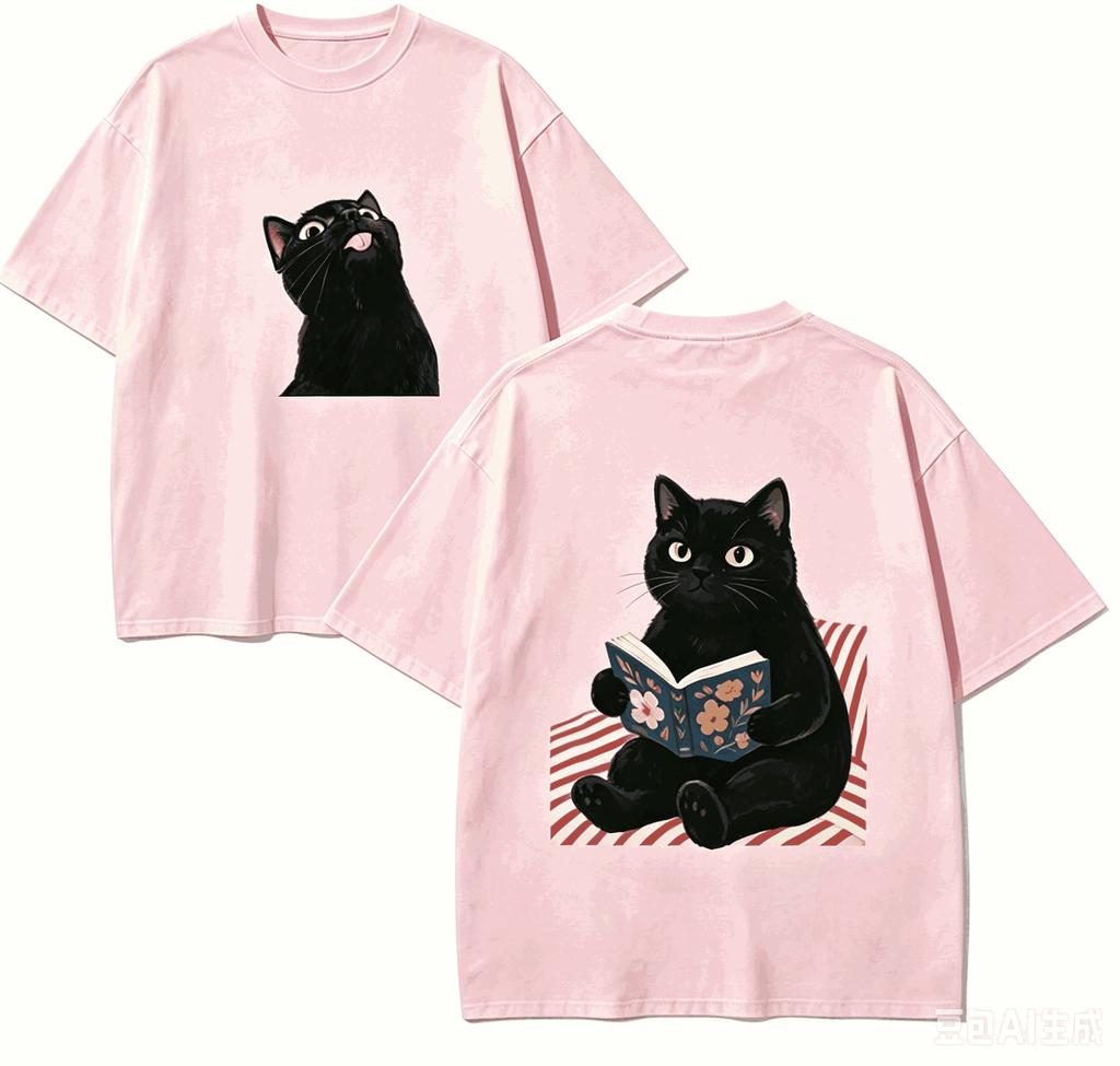 Cute Cat Gift T-shirt Men Women Harajuku Oversized Unisex Short Sleeve Streetwear High Quality Couples Hot Product Comfortable