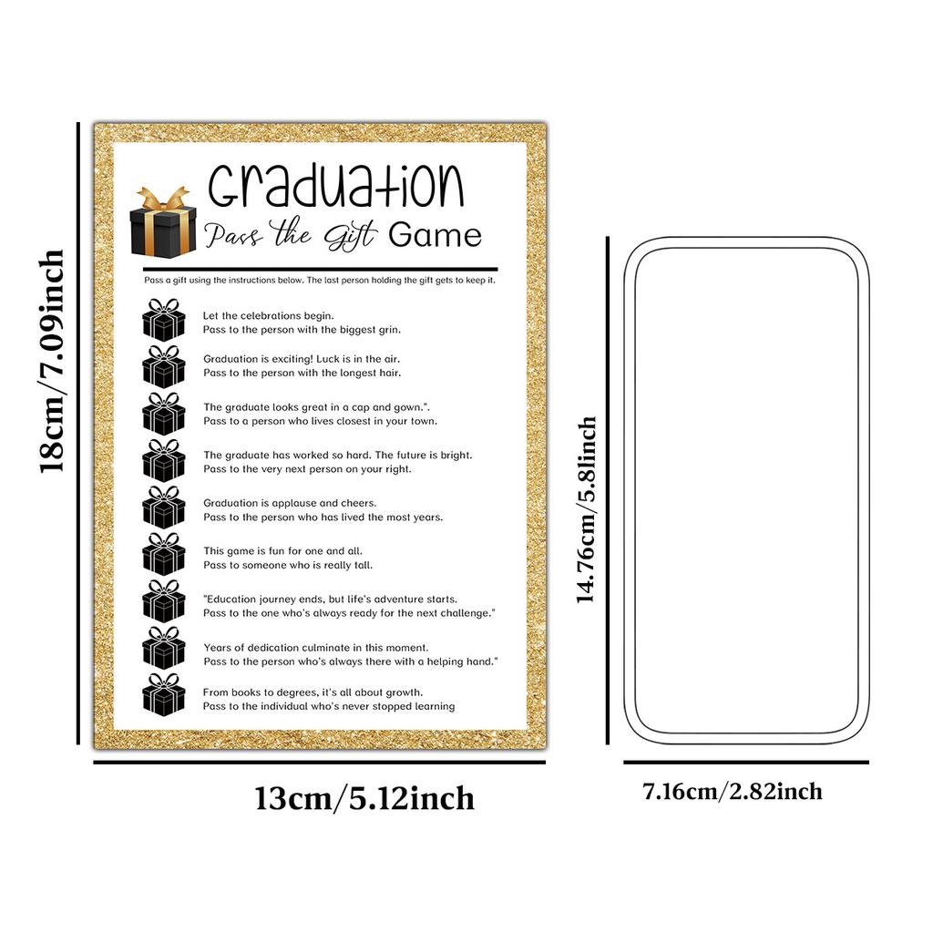 12pcs Graduation Game Cards, Party Invitations with Keepsake Messages for Students, School Celebration Decor Postcards