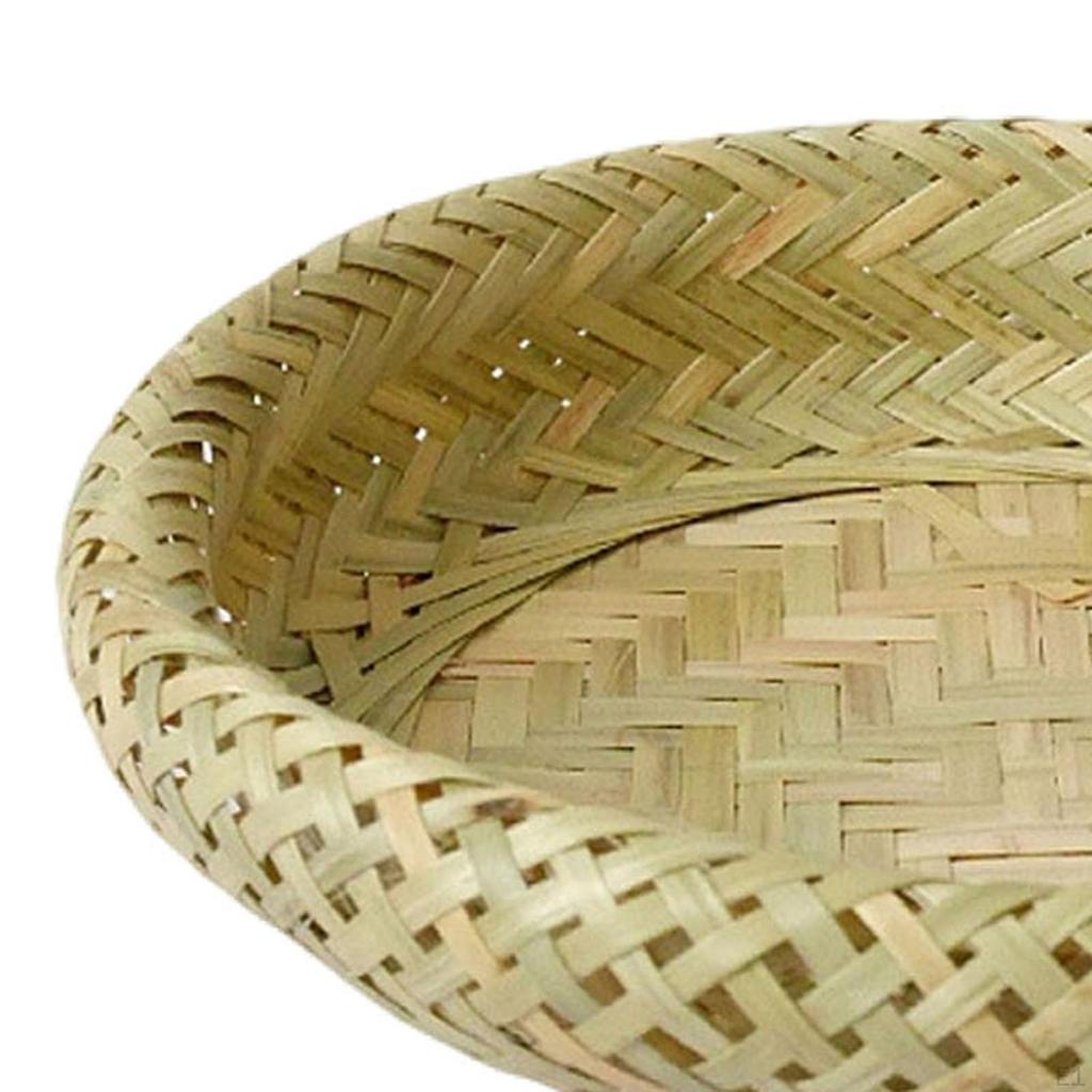 Bamboo Round Serving Tray Basket Accessories Craft Decorative Circle Food Hand Woven Dish for