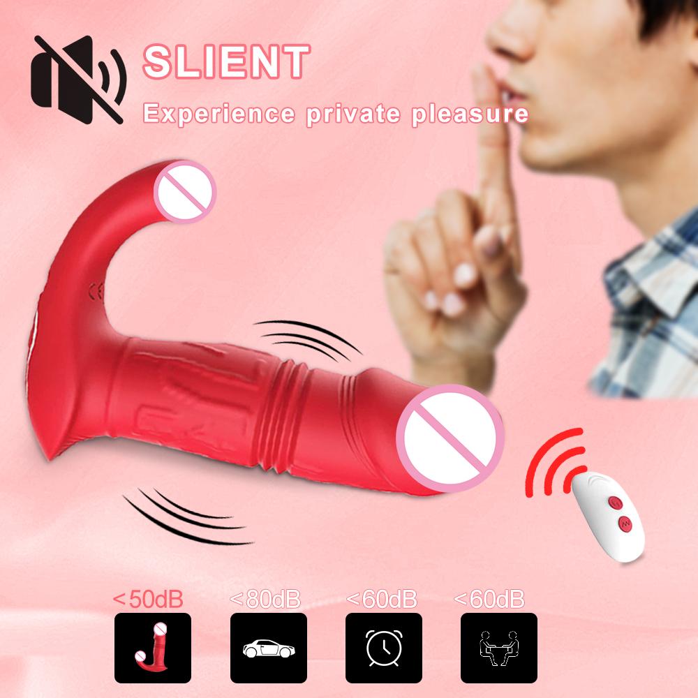 Vibrátor pro muže Dildo Ženy Mužská masturbátor Masážní přístroj prostaty Sexuální hračky pro dospělé Gay Teleskopické Dual Motors Anální anální kolík