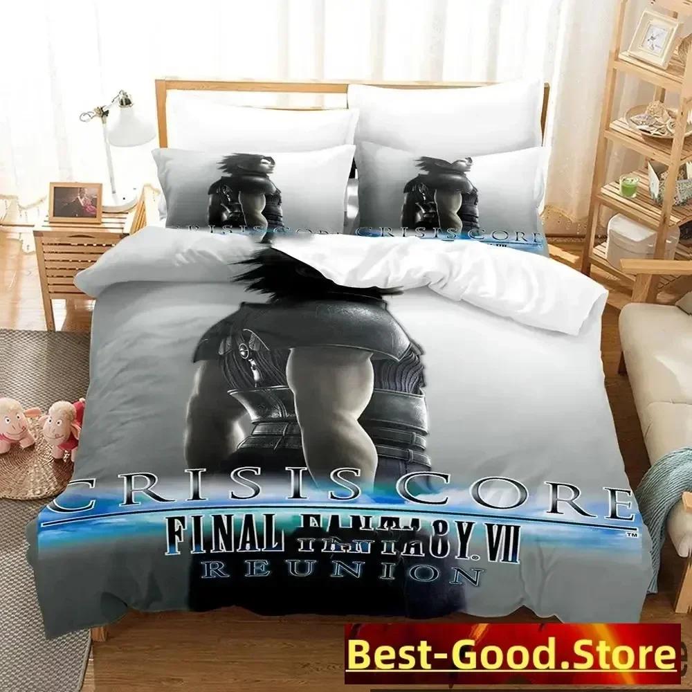 3D-Druck Spiel Crisis Core Final Fantasy VII Bettwäsche-Set Bettbezug Kissenbezug Bettwäsche-Set Leinenlaken Deckenbezug Queen King Size