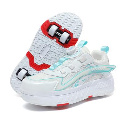 New Runaway Shoes Four-wheel Pulley Shoes Girls Children Shoes with Wheels Boys and Girls Skates Students Deformation Shoes