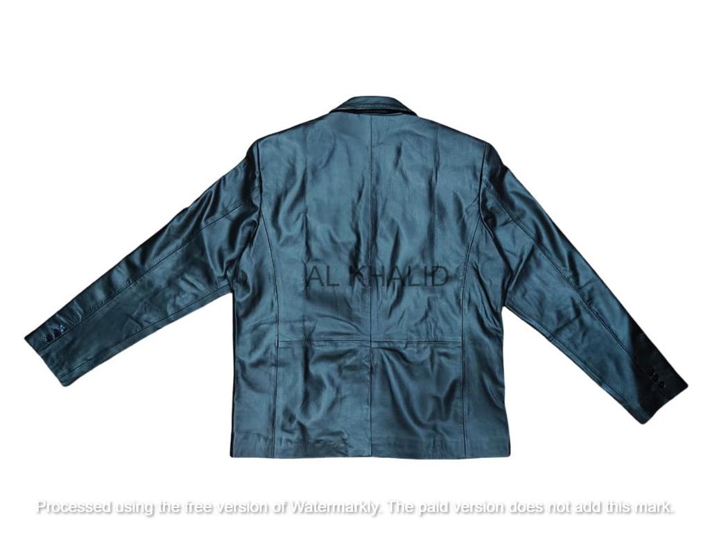 Men Lambskin Leather Business Stylish 100%Handmade Black Genuine Formal Blazer