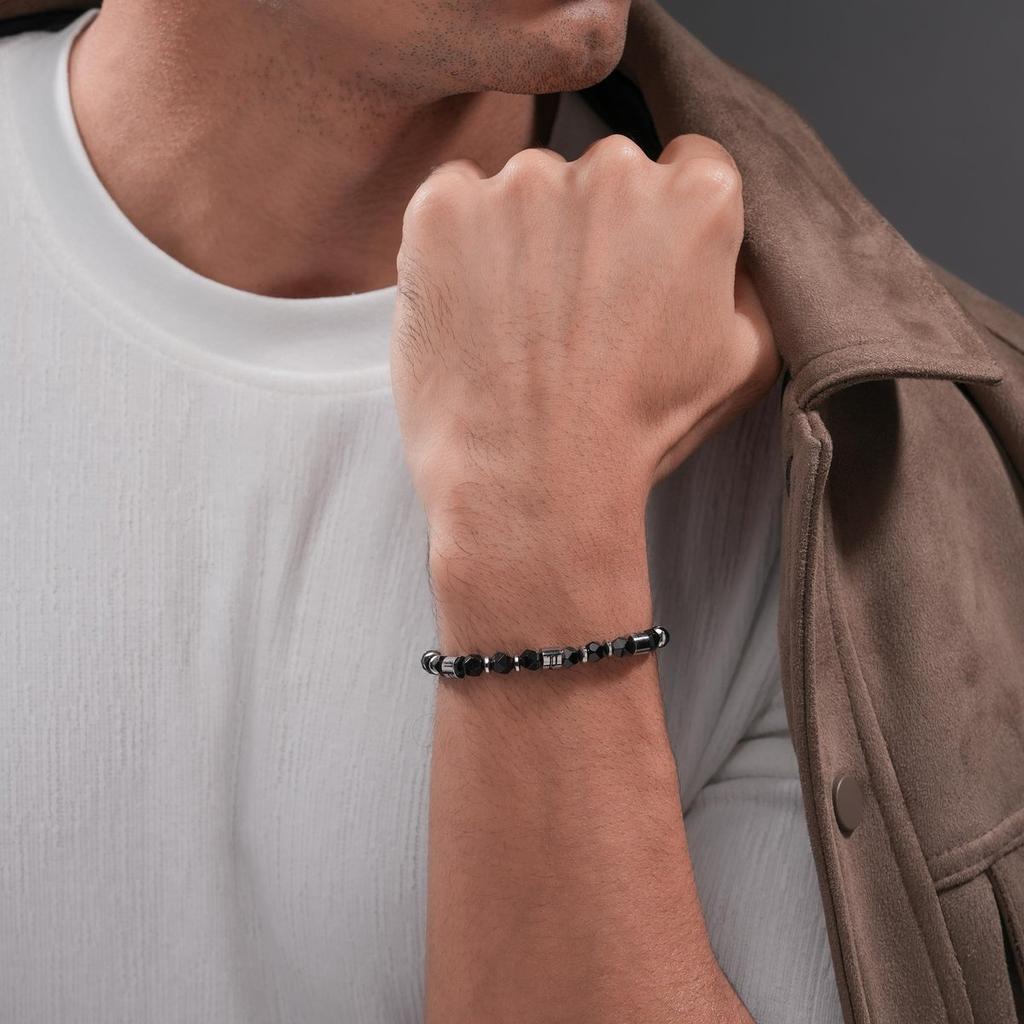 Police STRATA Men's Bracelet GB0083501 - Urban Style Adjustable Jewelry for Men, Includes Gift Box and Paper Bag