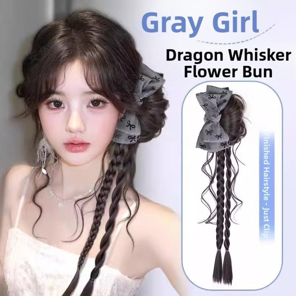 Synthetische Twist Boxzopf Haare Haarverlängerungen Blumen Dutt Kopf Frauen