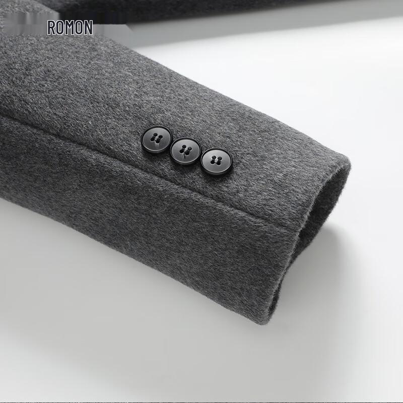 Romon Men's Mid-Length Wool Blend Overcoat