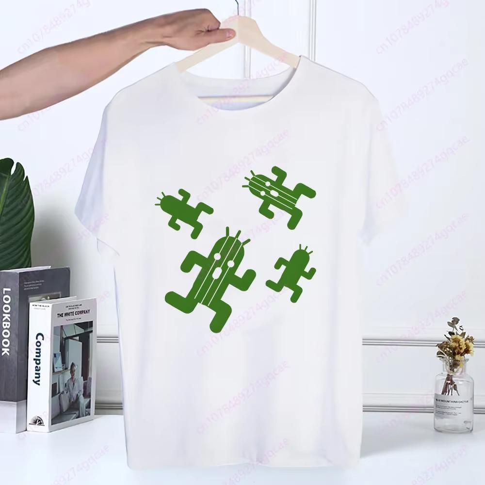 Final Fantasy Anime Shinra Schulmädchen T-Shirt Sommermode Herren T-Shirt Lässig Weiß Lustiger Cartoon-Druck Hip Hop Oberteile T-Shirt