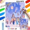 Digital Oil Painting Art Kit Frozen Winter Snow Scene Handmade Coloring Painting Home Decor