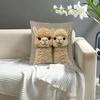 Alpaca Pillow Cover Imitation Embroidery Alpaca Pattern Pillowcase Rustic Throw Pillow Cover for Sofa Couch Bedroom Living Room Car Decor