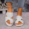 European and American set of toe slippers 2025 summer new fashion outer wear large size thick bottom beach cool slippers women