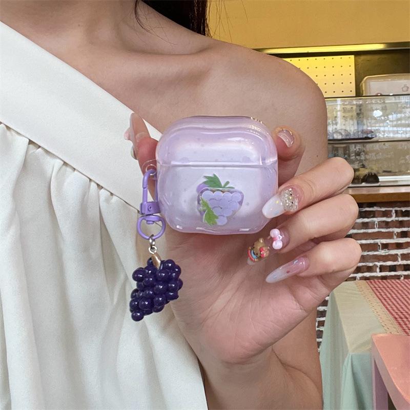 Summer three-dimensional rotating fruit pendant is suitable for AirPods 1 /1 earphone protective case cover 1pro second and third generation new model