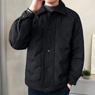 Daunenjacke Herren Neu Winter Weizen Entendaunen Modischer Revers Warm Locker Leicht Daunenjacke