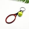 Creative Design Personality Simulation Tennis Racket Pendant Key Chains for Women Men Stainless Steel Backpack Accessories Gift