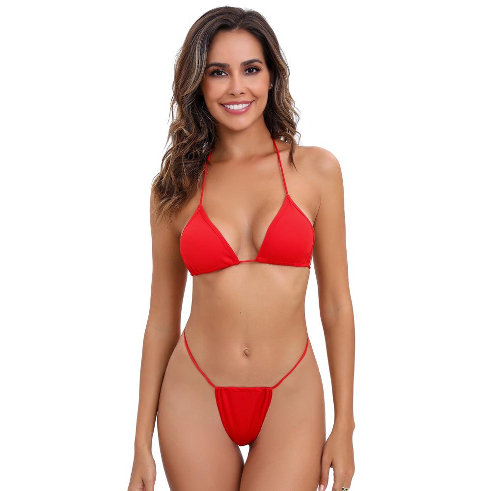 2025 Modern Lace-Up Bikini Solid Color Split Swimsuit - Stylish & Sexy Women's Set