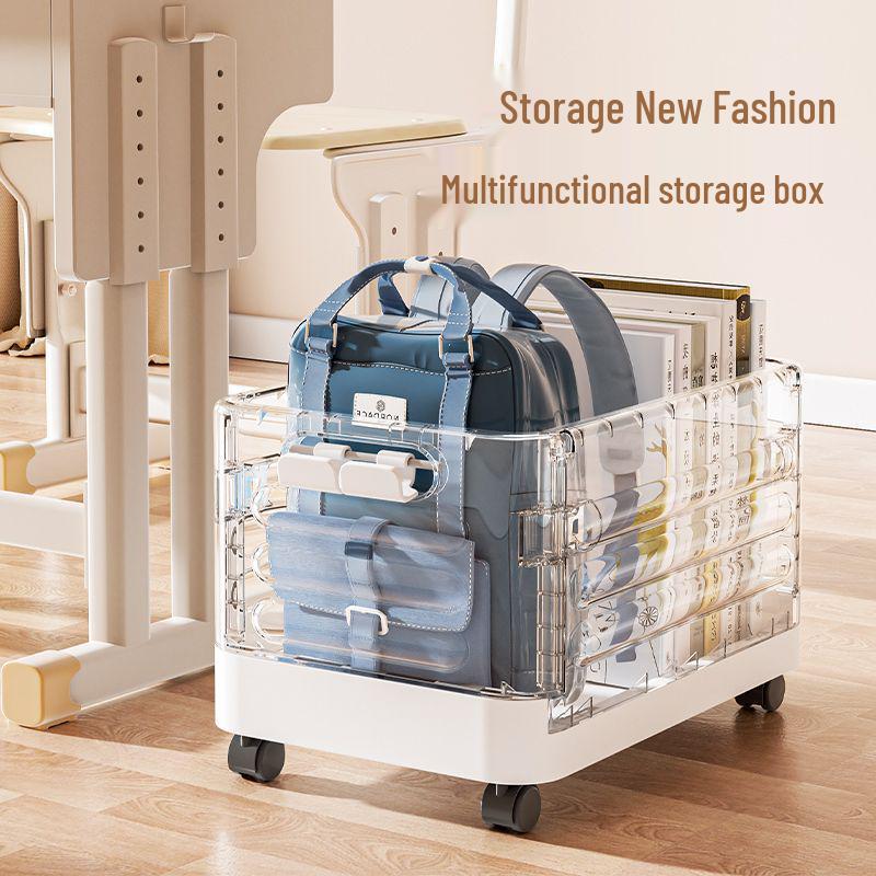 Складной настольный ящик для хранения книг на колесиках - Вместительный органайзер для студентов Standard