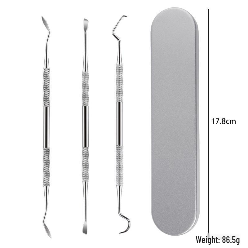 Stainless Steel Dental Tool Set: U-Shaped Tongue Scraper, Oral Mirror, and Tartar Remover