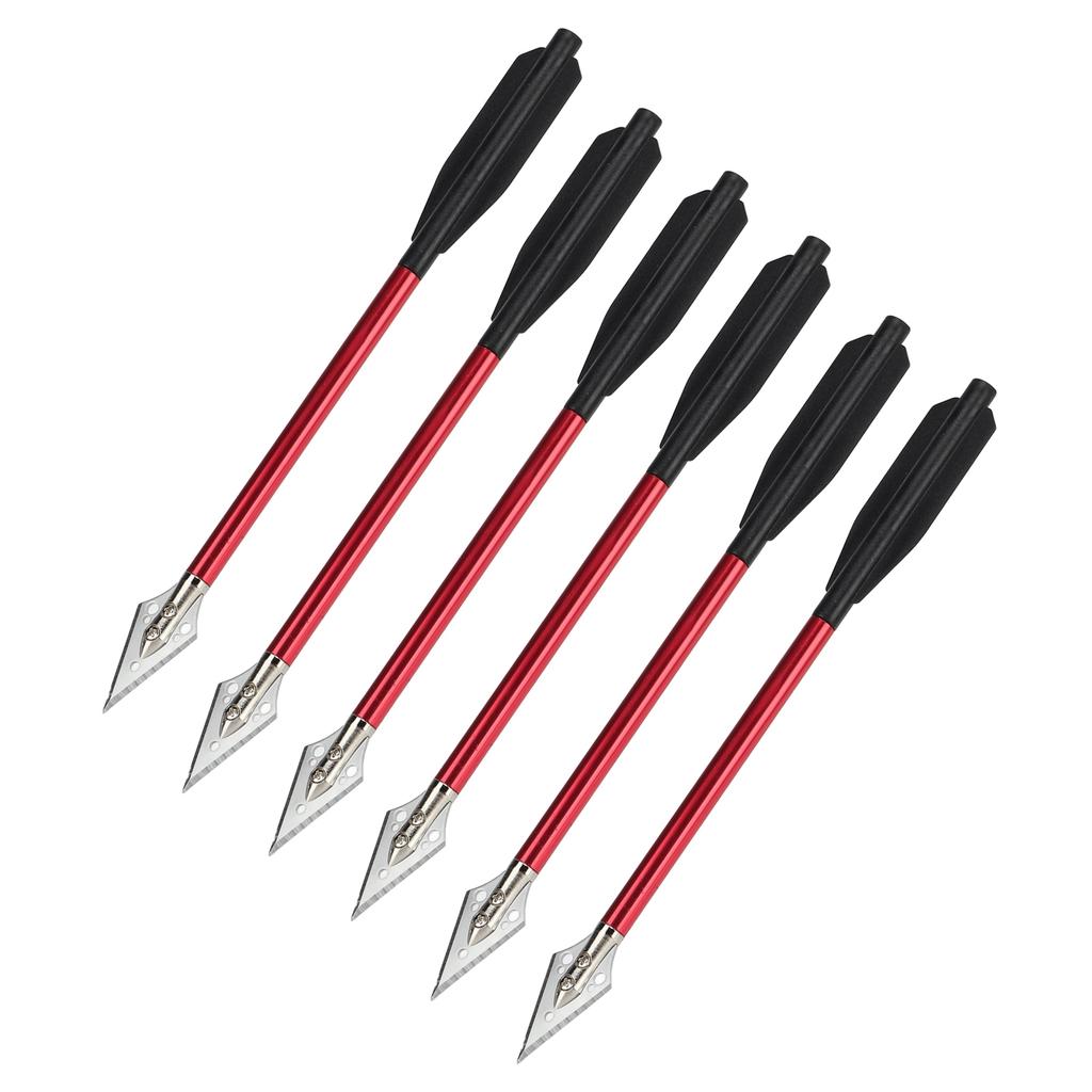 6Pcs Arrows Double Screw Fixing Aluminum Alloy Shooting Bow Arrows Archery Accessory 6.75in