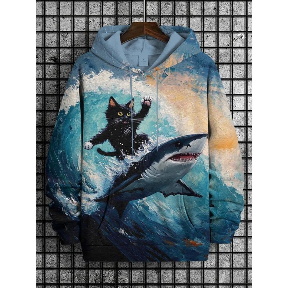 Astronaut Cat 3d Printing Hoodie Men Women Fashion Long Sleeve Hoodies Sweatshirt Oversized Coat Women Sweats Hoodies