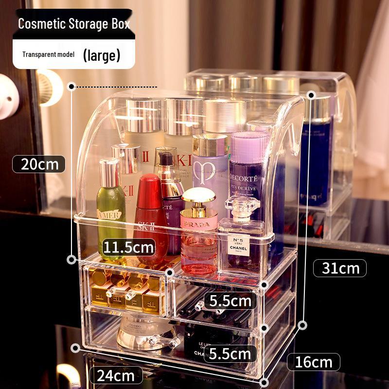 Acrylic Desktop Makeup Storage Drawer - Transparent Dustproof Cabinet