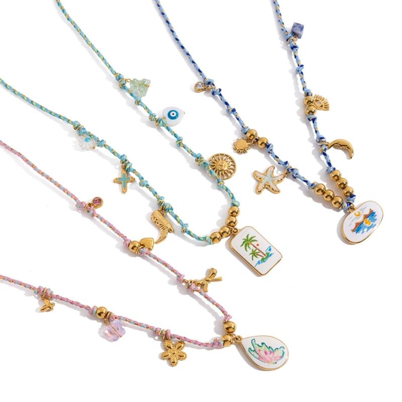 Multilayer Coastal Themed Jewelry Adjustable Length Necklace Ideal For Swimwear And Summer Dresses