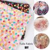 New Design Colorful Polka Dot Tulle Fabric Sheer Lightweight Mesh Fabric Soft Polyester Bouquet Wrapping Paper For Flowers