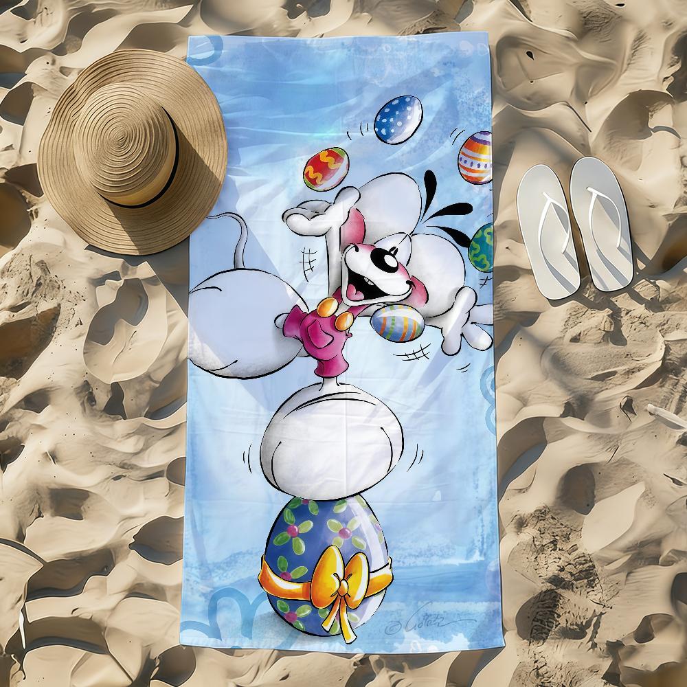 Cartoon D-Diddl Rat Towel Beach Towel Oversized Quick Dry Towel Absorbent Soft Swim Beach Towels for Men Women