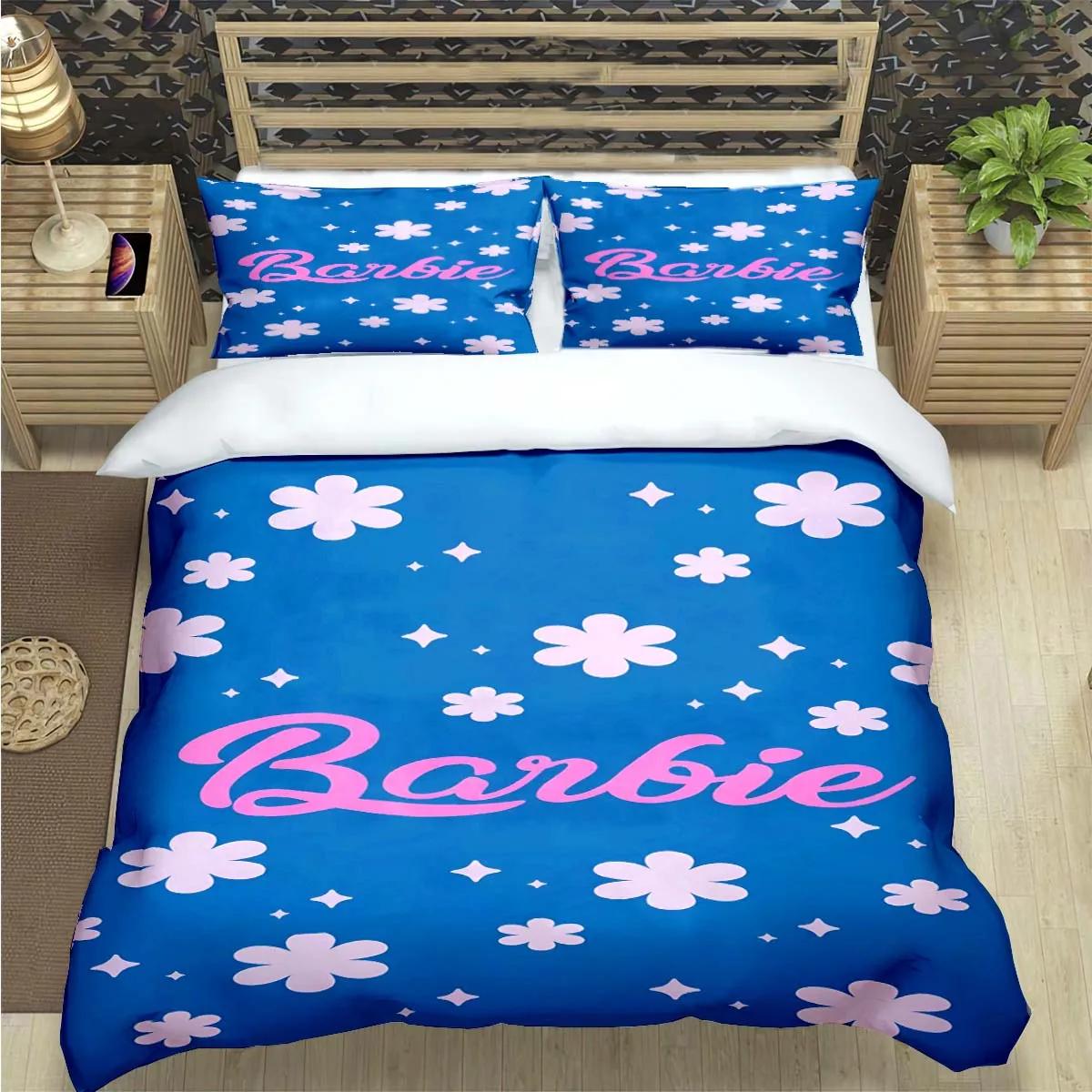 

Hot Fashion B-Barbie Cartoon Print Bedding Sets Bed Supplies Set Comforter Set Teens Girls Cartoon Twin Single Kid Luxury Gift EU Double 200x200cm