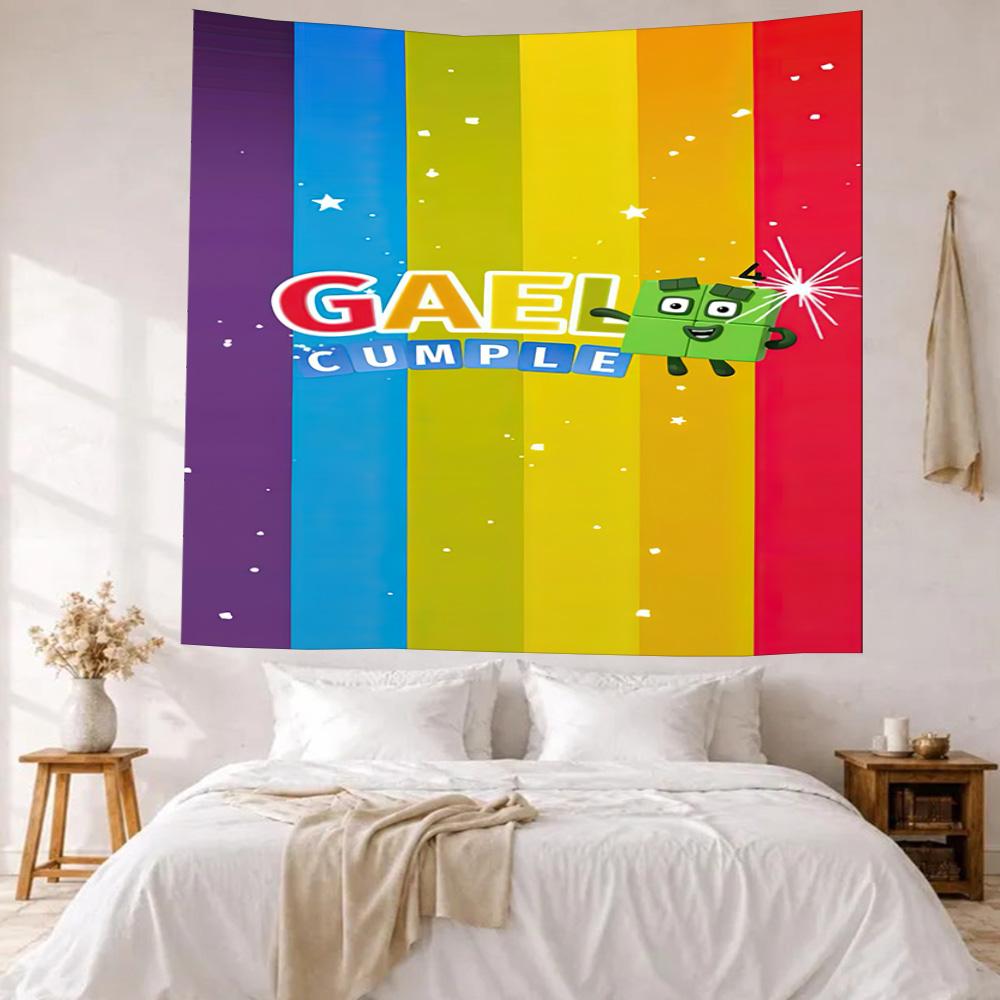 Numberblocks Wall Decor Tapestry Art For Pet Memorial Birthdaywedding Party Backdrop Family Gift
