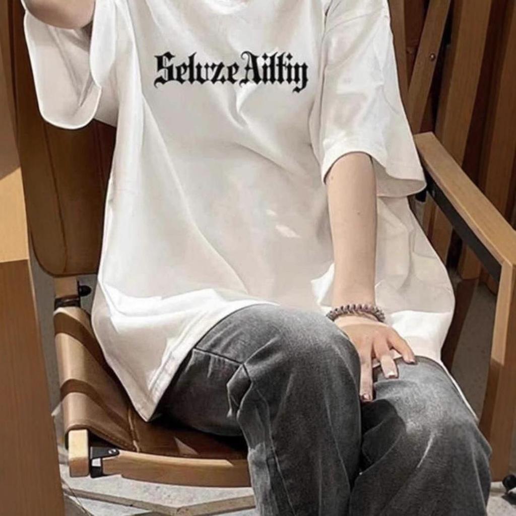 Plus-Size Trendy American Cotton Summer T-Shirt for Women – Loose, Hip-Hop Style, Short-Sleeved Top for Students