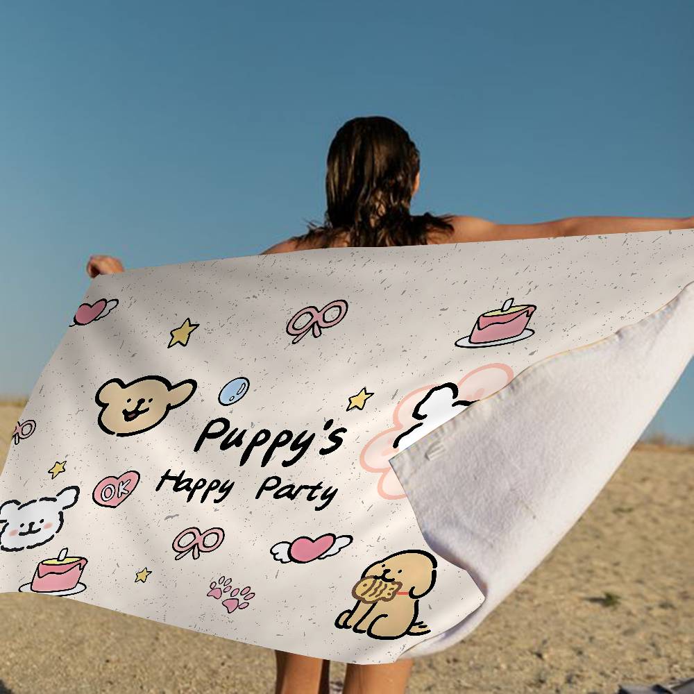 Cute M-Maltese Bath Towel Microfiber Soft Water Absorbing Breathable For Girl Kids Decorative Cartoon Beach Towel
