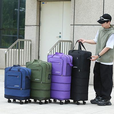 2/3/4 Layer Folding Universal Wheel Luggage Bag, Shoulder Travel Bag, Female Large-capacity Storage, Moving, Can Be Packed As A Checked Bag