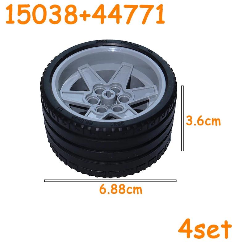 Technical Tire Wheel Car Truck Wheels Hub Bricks MOC Motorcycle Tyre & Rim Building Blocks 56145 44309 86652 3 15038 23798