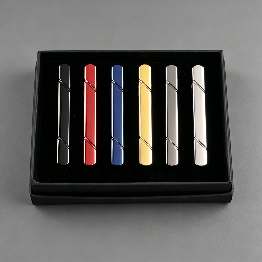 Stainless Steel Mirror Polished Twill Tie Clip Set for Men