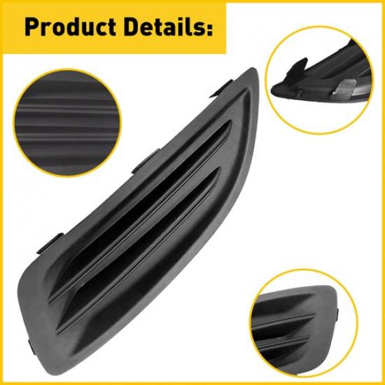For 2014-2019 Ford Fiesta Front Left Driver Side LH Bumper Fog Light Cover Black