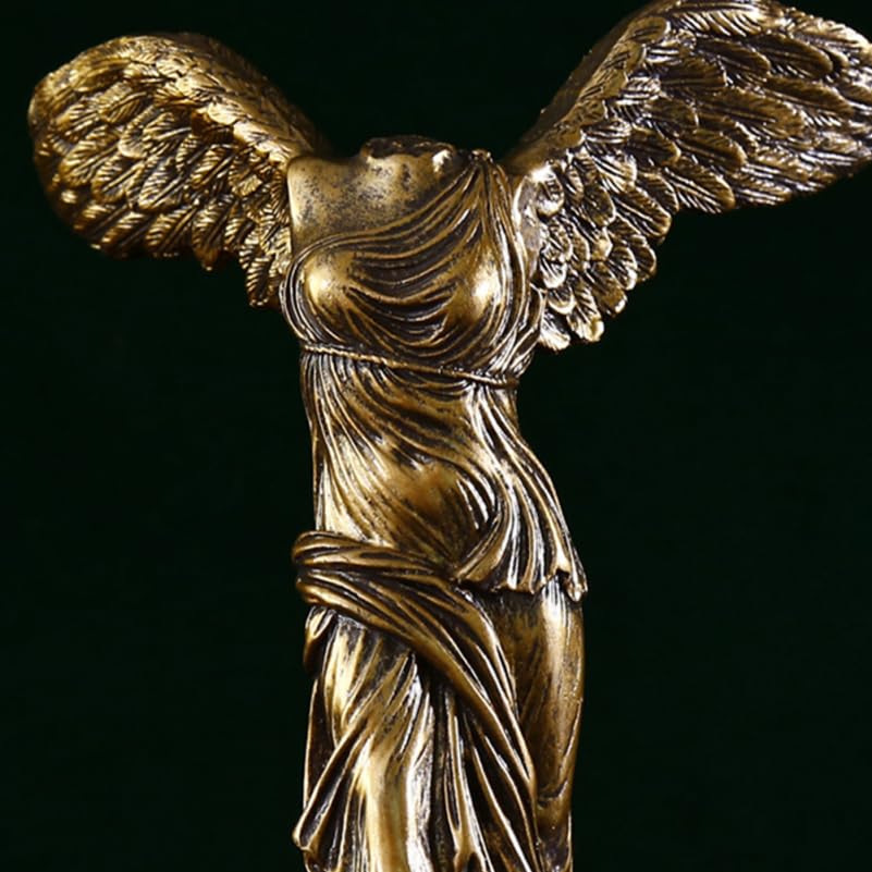 OUNONA Goddess of Victory Resin Sculpture Decorative Object Figurine Statue Art Interior Craft Desktop Living Room Office Study Tabletop Display Colle