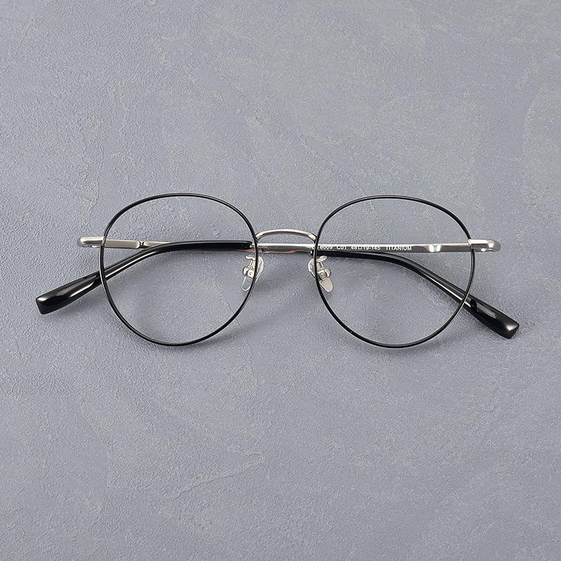 

Женские оправы для очков при высокой миопии - Сверхлегкий чистый титан, Подходят для маленького лица, с широким ободком.