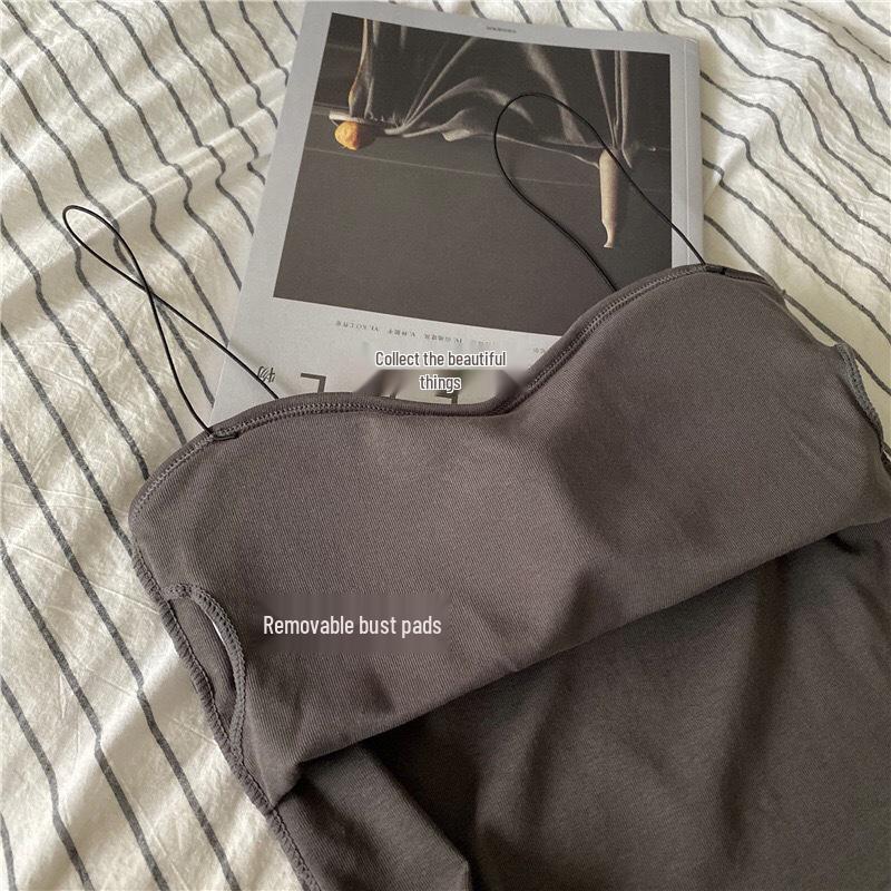 Ölgemälde Mädchen Geripptes Baumwoll-Spaghettiträger-Tanktop mit Wickelbrust-Bandeau und Unsichtbarem Träger Wunderschönes Rückendesign für Frauen