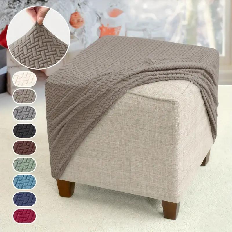1PC Jacquard Ottoman Stool Cover Square Footstool Covers Stretch Footrest Slipcover Living Room Home Fotstolar Funda De Taburete