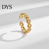 Adjustable Women Ring Open Golden Color Heart Line Cross Leaf Shape Finger Polished Hip Hop Style Paty Club Lady Jewelry