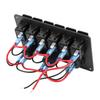 12V 24V 6 Gang Car Boat Marine LED Rocker Switch Panel Dual USB Voltmeter Cigarette Lighter