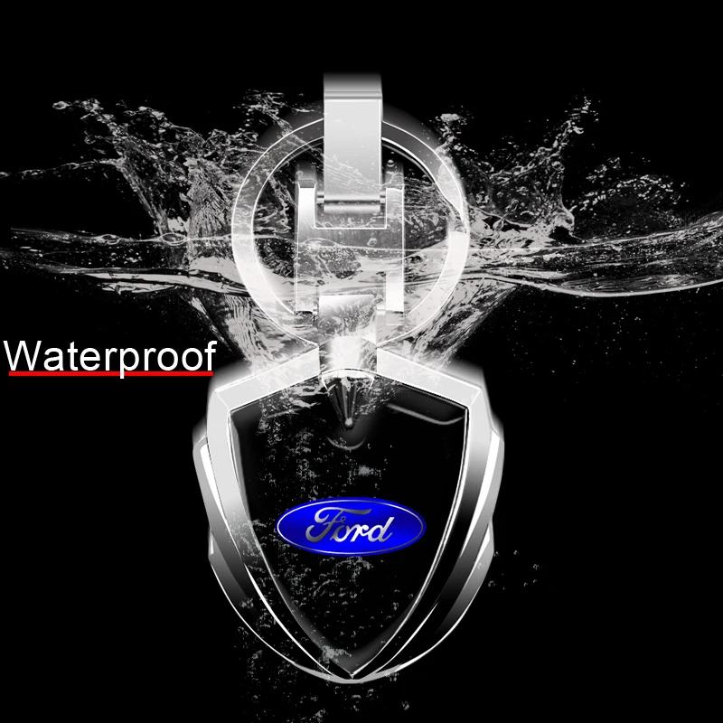 Car Sticker Car Logo Stying 3D Metal Key Rings Shield Shaped Keychain For Ford Fiesta C-Max Kuga Ranger Raptor KA Fusion ST Tran