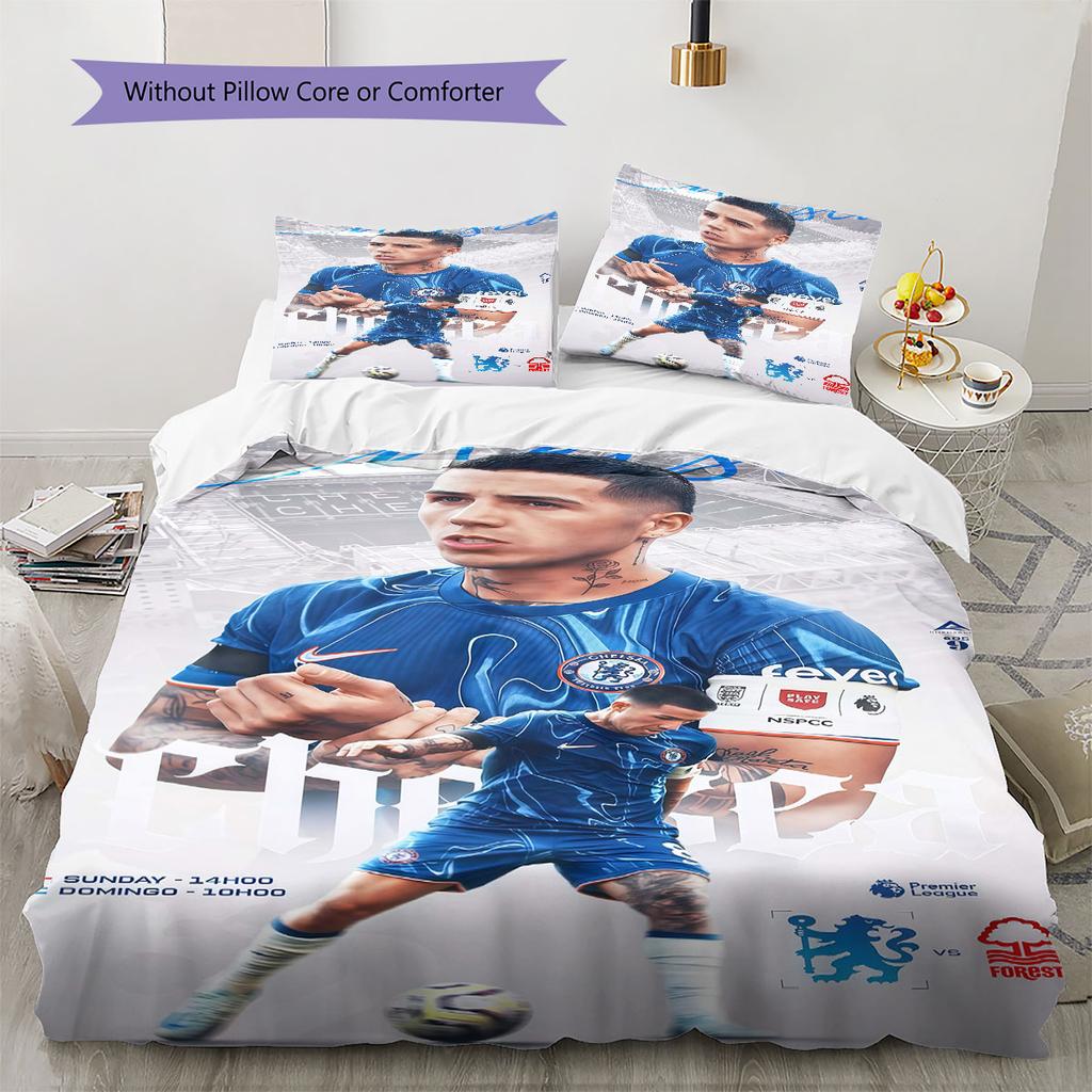 Enzo Fernández Icon Bettwäsche Steppdecke Set Bettbezug Kissenbezug Heimdekoration Geburtstagsgeschenk (1 Bettbezug + 2 Kissenbezüge, ohne Füllung)