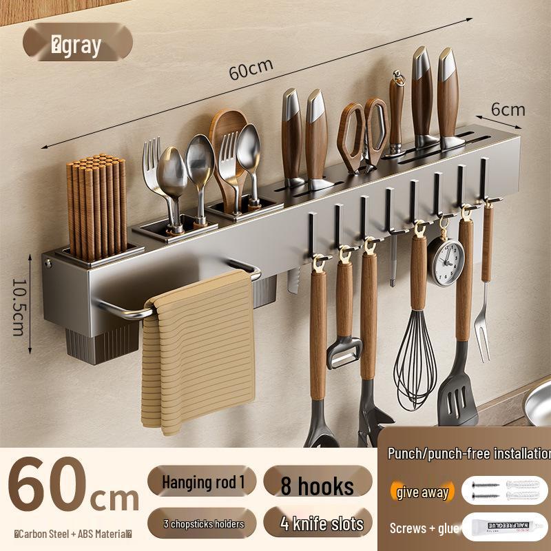 Wall-Mounted Multifunctional Kitchen Knife and Chopstick Holder