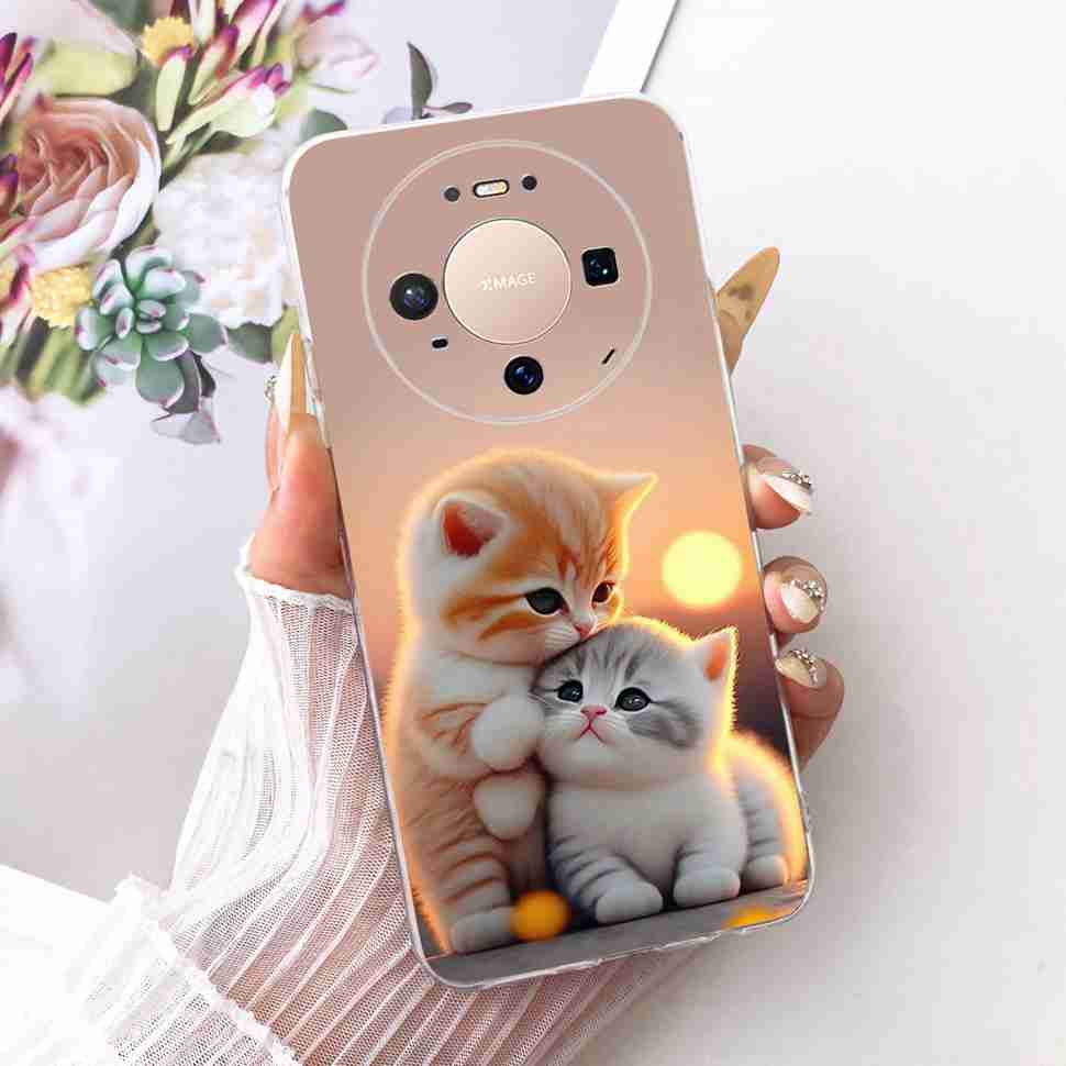 For Huawei Mate 80 5G 2025 Case VYG-AL00 Soft Silicone Sweet Heart Painted Cover Case For Huawei Mate80 Mate 80 TPU Fundas