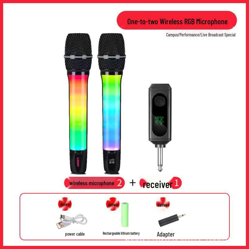 RGB Wireless Handheld Microphone for Stage, KTV, and Broadcast – Dual Connectivity