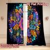 Flat Printing Curtains Without Rod Floral Mandala Design New Year Holiday Versatile Durable Polyester Curtain Set Of 2 Made Washable