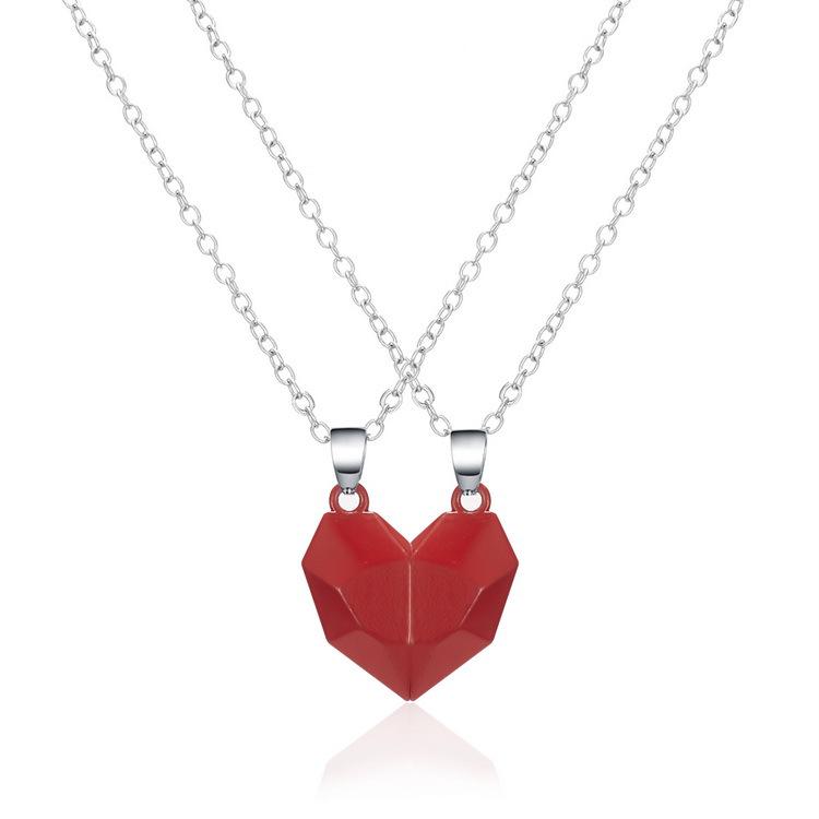 Magnetic Love Necklace Set: Black & White Wishing Stones for Couples
