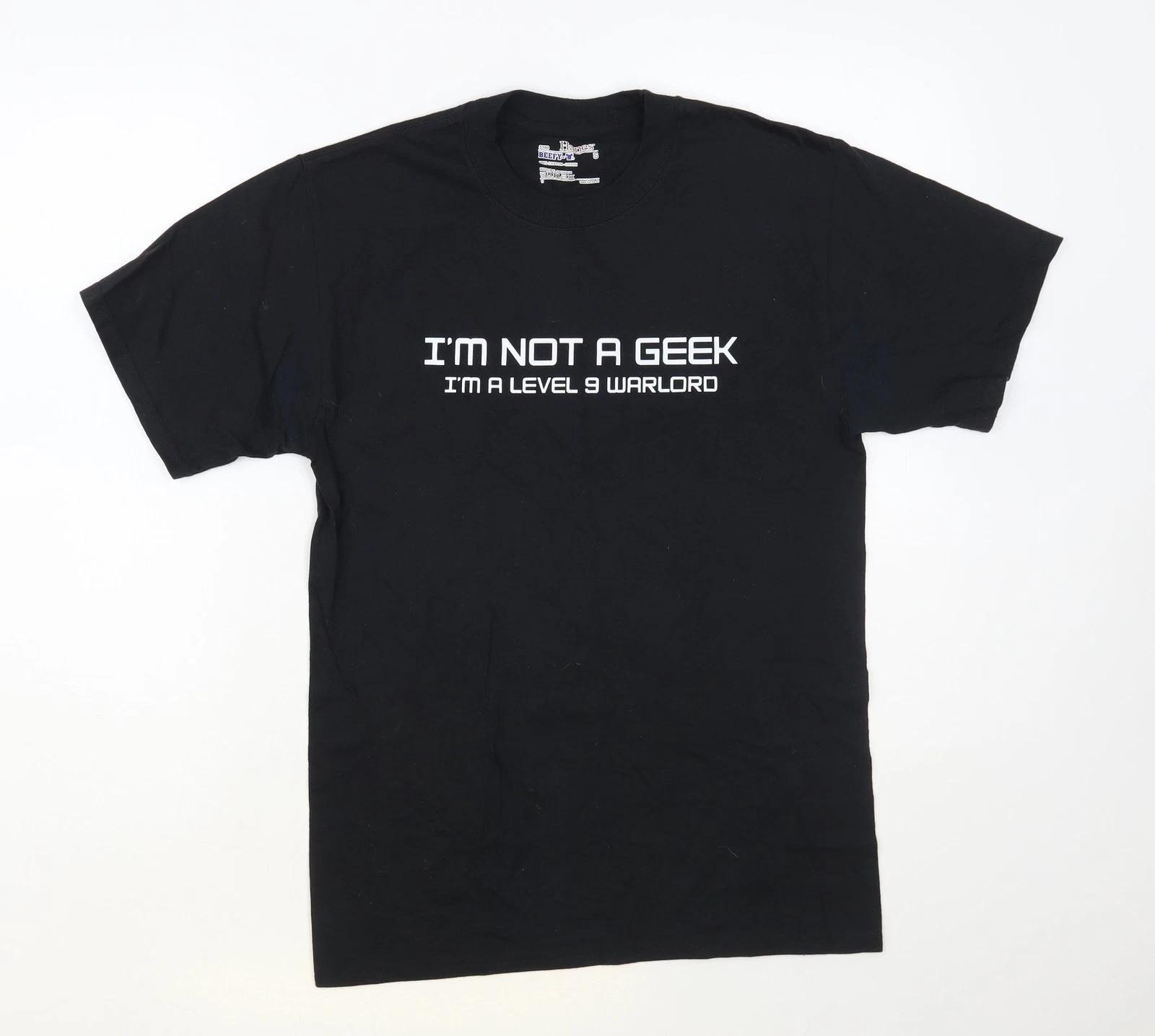 Hanes Mens Black Cotton blend T-Shirt Size S - I m Not A Geek 3XL