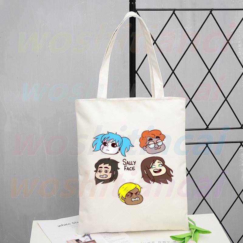 

Sally Face Графическая сумка для покупок Eco Canvas Shopper Bolsas de Tela Bag Shoping Многоразовая Sacolas